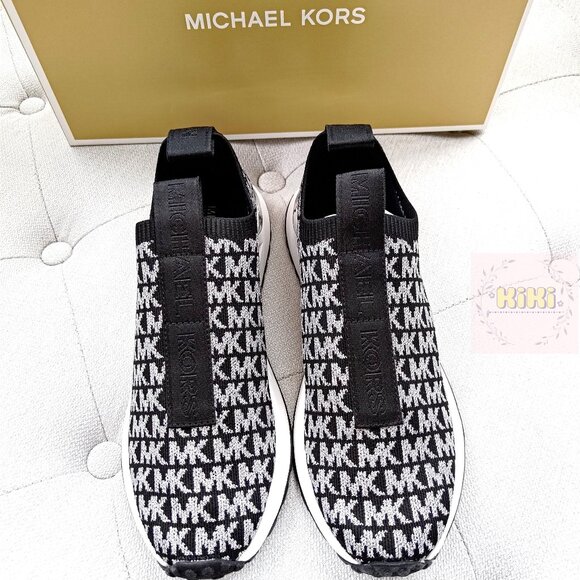 Michael Kors Bodie Metallic Logo Knit Slip-On Sneaker Black size 7 - Picture 5 of 12